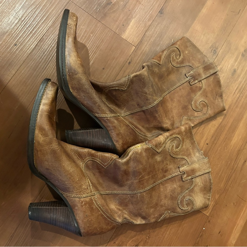 Brown Leather Western Boots